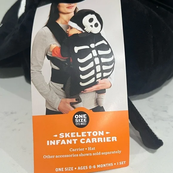 Infant Skeleton Carrier Costume - Black & White - Picture 3 of 6
